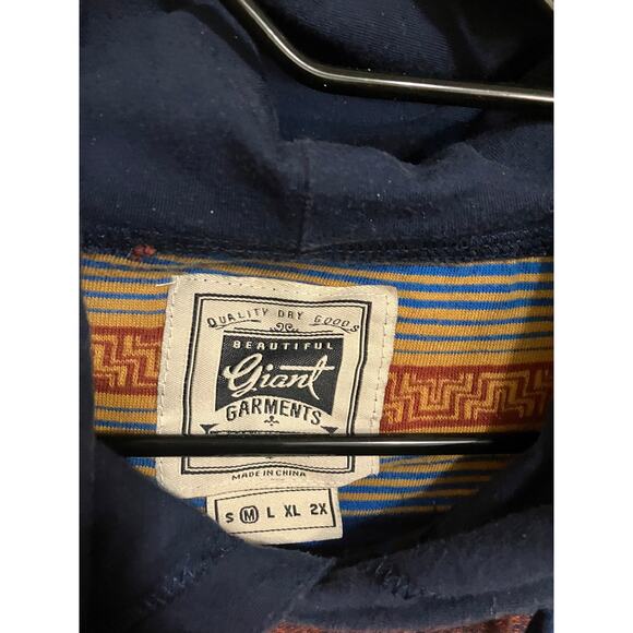 Beautiful Giant Hoodie Men’s M Willow Pullover Striped Blue Brown Cotton Blend - Picture 4 of 6